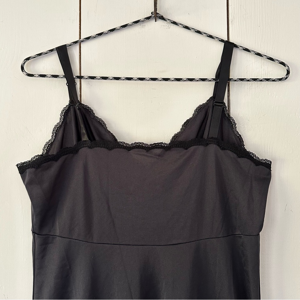 VTG Lace Trim Babydoll Slip Dress Sz S-M Black Goth Grunge Vamp Romantic - Picture 6 of 8
